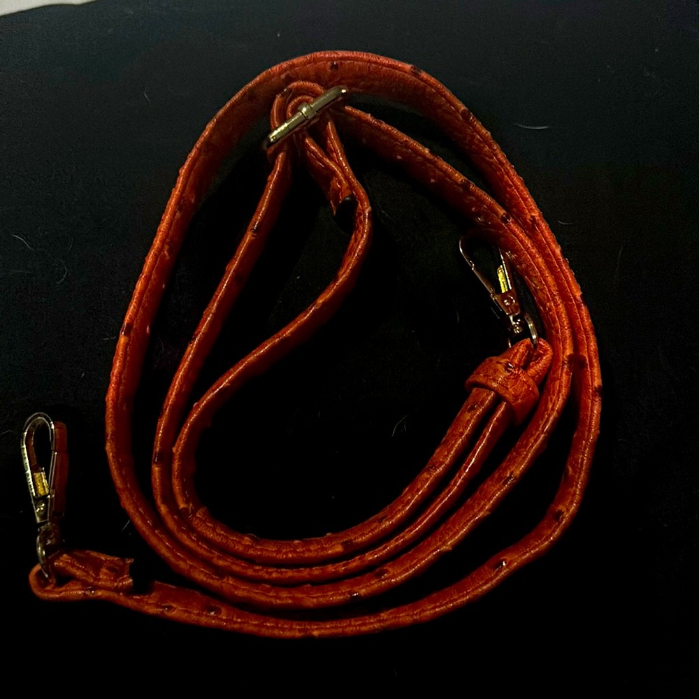 Orange textured purse, very sturdy, perfect condition, shoulder strap